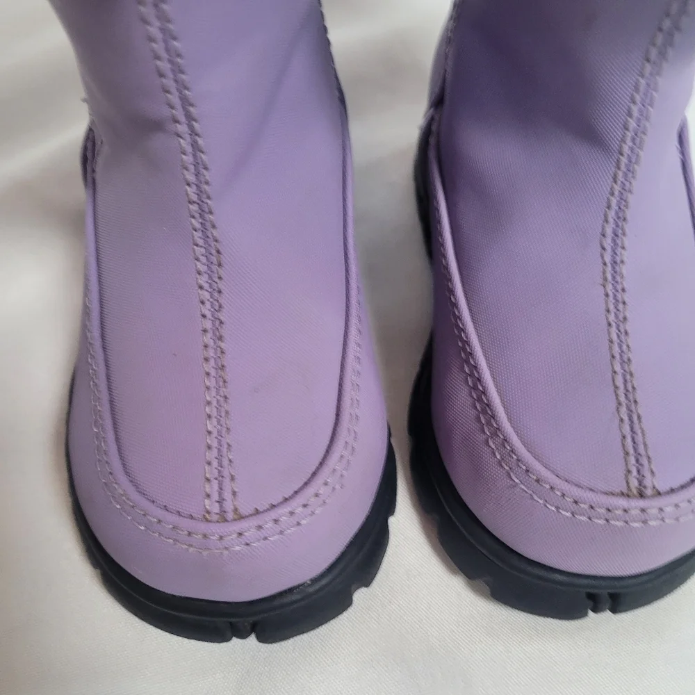 Lands End Little Girls Lilac Faux Fur Lined Winter Boots Size 5M